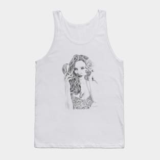 Medusa pin up babe ink drawing Tank Top